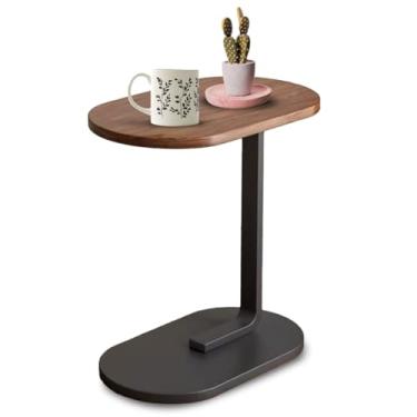 Imagem de Mesa De Apoio Lateral Para Notebook Luminária Portátil Sofá Cama Luxo - Ferro e MDF, Ideal para Notebook, Sofá, Cama e Verão em Casa(MARROM)