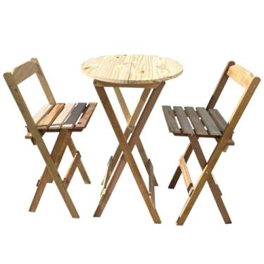Imagem de Conjunto Mesa e Cadeira de madeira bistrô