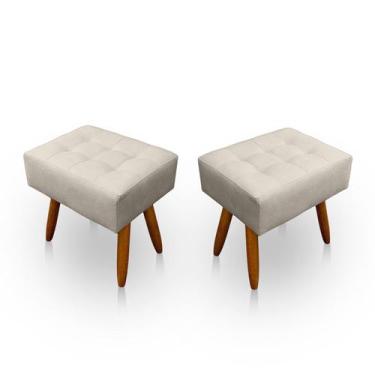 Imagem de Kit 2 Puff Retangular New para Sala e Quarto Suede  - LH Decor - Los H