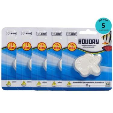 Imagem de Kit Alcon Férias Alimentador Holiday 20g para 15 dias Com 5 unidades