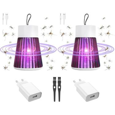 Imagem de Kit 2 Lâmpadas Elétricas Mata Mosquito UV LED Bivolt – Armadilha Repelente Contra Insetos, Silenciosa, Econômica