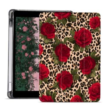 Imagem de AdorableWhimsy Linda capa de flor rosa para iPad 10ª geração 2022 11 polegadas/iPad (A16) 11ª geração 2025 11 polegadas estampa animal design estético capa protetora de couro dobrável capa traseira