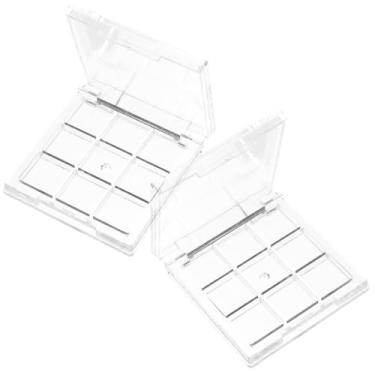Imagem de NOLITOY 2 caixas de sombra vazias portáteis pequenos recipientes de maquiagem DIY reutilizáveis paleta compacta para presente feminino e armazenamento de cosméticos