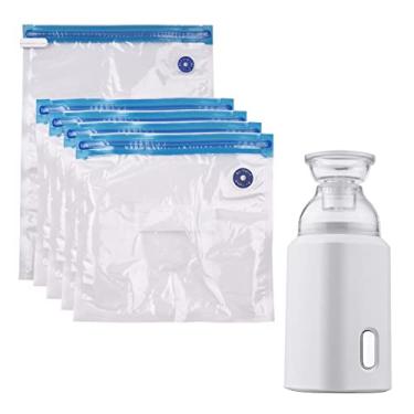 Imagem de Bomba Elétrica com Sacos de Armazenamento Cabo USB Recarregável Portátil para Viagem Uso em Casa Economiza Espaço