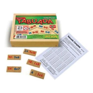 Imagem de Tabuada Completa 54 Peças Jogo Educativo Escolar Em Madeira - jottplay