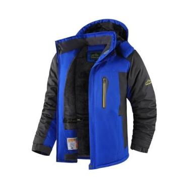 Imagem de Jaqueta Masculina Impermeável Com Forro De Fleece E Capuz, Corta-Vento