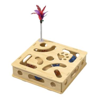 Imagem de Brinquedos para Gato Self-Hi Alivio de Tédio Quebra-Cabeça Jogo Box Labirinto Recuperação Sino Trilhos Varinha Slot Consome Energia Provoca Suprimento