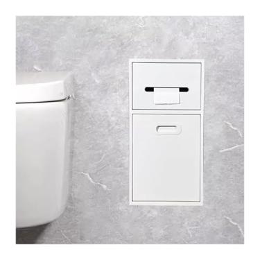 Imagem de Nicho de chuveiro de aço inoxidável, rack de armazenamento embutido para papel higiênico e itens essenciais, organizador de parede para banheiro, cozinha, sala de estar (branco, 50 x 20 x 14 cm)