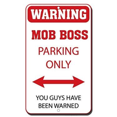 Imagem de Decoração de parede New Warning Mob Boss Parking Only You Guys Have Been Warned Placa de metal alumínio