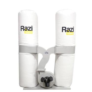 Imagem de Coletor de Pó Razi 3CV Industrial 307L, 3 Entradas 100mm, 40m³/min com Rodízios e 2 Reservatórios