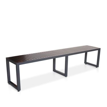 Imagem de Banco Em Alumínio Ripado Sem Encosto Para Jardim