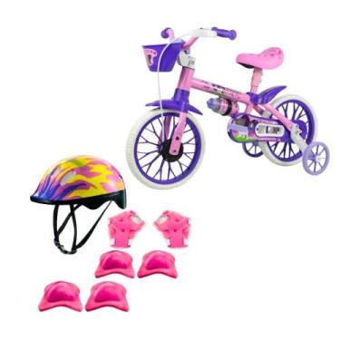 Imagem de COMP Kit Bicicleta Infantil Aro 12 Nathor + Proteção Completa com Capa