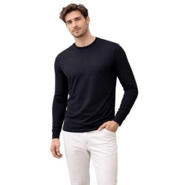 Imagem de Camiseta Básica Manga Longa Masculina Fico 00971 Preta-Masculino