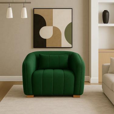Imagem de Poltrona Decorativa Lilian Veludo Verde SJ Móveis E Decoração