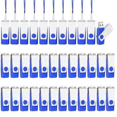 Imagem de Flash Drives EASTBULL 16GB USB 2.0, pacote de 100 com cordões