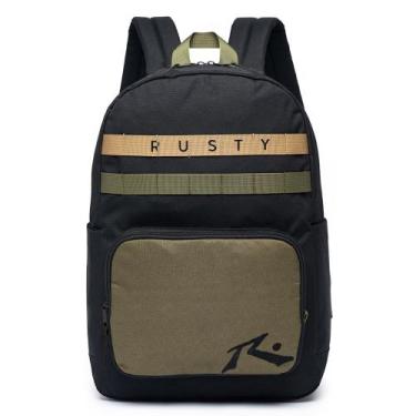 Imagem de Mochila Rusty Espaçosa Masculina Notebook 15 Litros, U, PRETO + VERDE