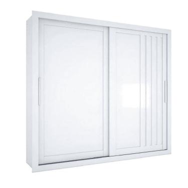 Imagem de Guarda Roupas Casal Ripado 2 Portas De Correr 4 Gavetas Vitta Branco