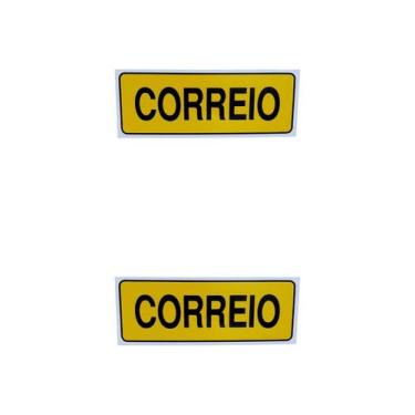 Imagem de KIT COMBO 2 Placa de Sinalização CORREIO 7 X20 CM AMARELO - ASELETRO