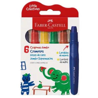 Imagem de Giz de Cera Jumbo Básico Little Creatives - Faber Castell - 6 unidades