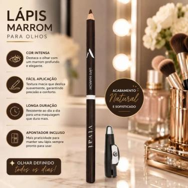 Imagem de Kit 2 Lápis Marrom Vivai para Olhos e Sobrancelhas com Apontador Alta 