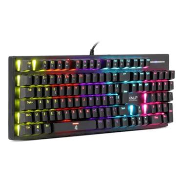 Imagem de Teclado Mecânico Gamer Switch Blue Com Iluminação LED RGB Padrão ABNT2 Com Fio Knup KP-TE114