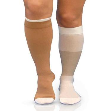 Imagem de Meia Ulcercomfort Ad 3045 G Curta Bege/Branco Ref Br65003 Venosan G Be