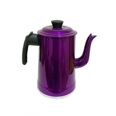 Imagem de Bule 1.8 Litros Grande de Alumínio Brilhante Lilás Docesar 1,8L