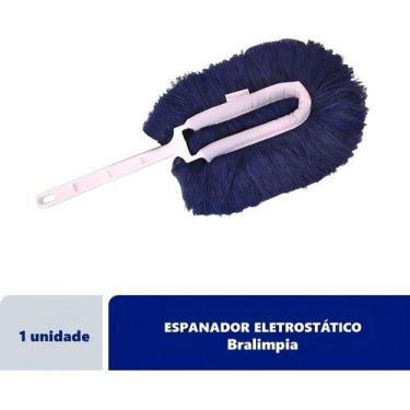 Imagem de Espanador Eletrostático Cabo Curto Azul Lavável Bralimpia