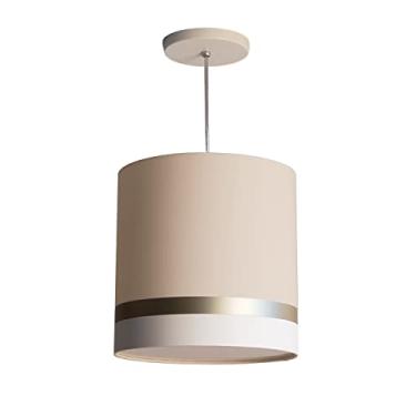 Imagem de Lustre Pendente Faixas Bronze Cúpula 25x25 Cor: Cru