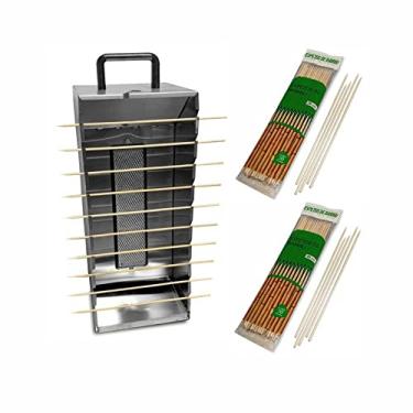 Imagem de Kit - Churrasqueira 10 Espetinhos Churrasquito a Gás Pr-199 + 100 Espetinhos - Progás