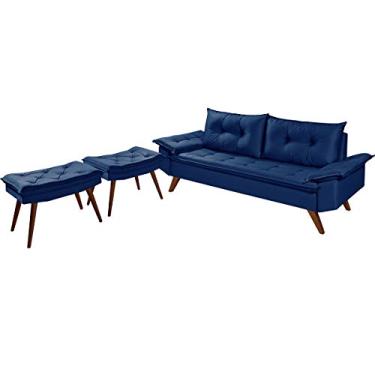 Imagem de Conjunto Bariloche 3 Lugares Com Duas Banquetas Rubi (Azul Marinho)