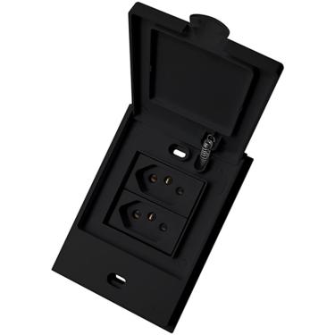 Imagem de Cj Tomada Dupla 20A - Blux B.L`Acqua Black Grafite - Bba10844-8Bk