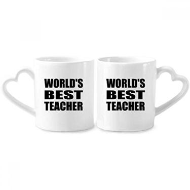 Imagem de World's Best Teacher Conjunto de canecas de porcelana para casais, alunos, com a frase "World's Best Teach