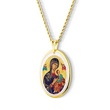 Imagem de Pingente Medalha Nossa Senhora do Perpétuo Socorro Porcelana