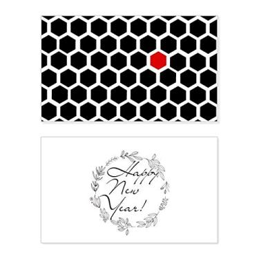 Imagem de Hexagon Line Art Grain Illustration Pattern New Year Festival Greeting Card Bless Message Gift