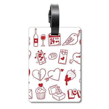 Imagem de Dia dos Namorados Vinho Amor Pássaro Coração Bolsa Etiqueta Etiqueta Bagagem Etiqueta Scutcheon Etiqueta