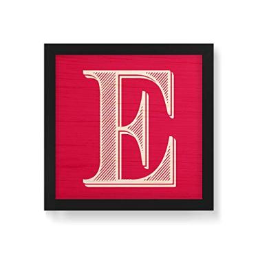 Imagem de Arte Maníacos Quadro Decorativo em Madeira Letra E Love - 30x30cm (Moldura caixa em laca preta)