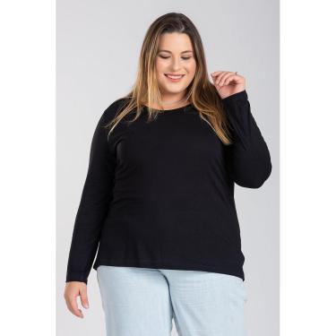 Imagem de Blusa Manga Longa Mullet Feminina Plus Size em Malha de Viscose com Elastano - Serena