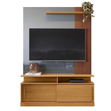 Imagem de Rack Painel Home 136cm Para Tv 60 Polegadas Chicago Lukaliam Tauari/cinza
