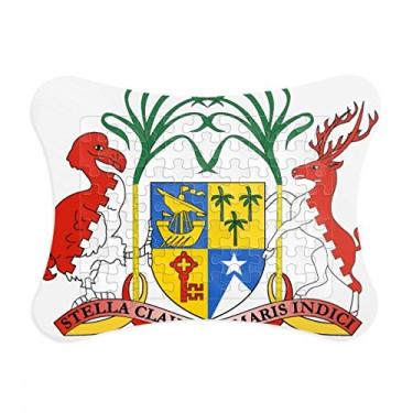 Imagem de Moldura de quebra-cabeça com emblema nacional da África de Maurícia, enfeite de quebra-cabeça