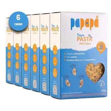 Imagem de Kit 6 Macarrão Infantil Mini Elbow c/Quinoa PAPAPÁ 200g