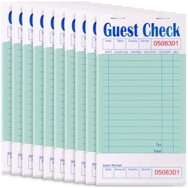 Imagem de Alitte Livros de verificação de convidados para servidores livro de pedidos pacote com 10 blocos de notas de servidor de restaurante com números de série, etiquetas de menu, livreto de garçonete para