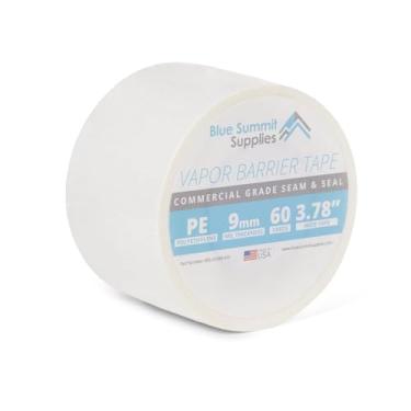 Imagem de Fita adesiva Blue Summit Supplies Vapor Barrier, PE 9 mm fita de polietileno para vedação de umidade barreira de costura e fita de vedação para Crawl Space or Marine Use, impermeável branco 9 milímetros fita de poliéster, 3,78 polegadas, 180 pés rolo
