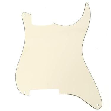 Imagem de Musiclily 4 Furos Escudo Strato Pickguard Em Branco Material para Guitarra Stratocaster Custom,3 Camadas Creme