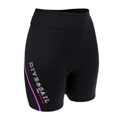 Imagem de Tongina Shorts de mergulho Rash Guard de neoprene de 1,5 mm para mergulho, mergulho, surfe, praia – roxo para mulheres, G