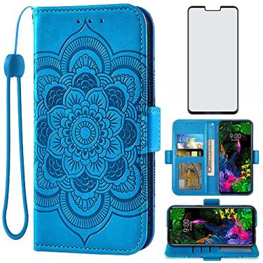 Imagem de Asuwish Capa carteira compatível com LG G8 ThinQ e protetor de tela de vidro temperado, capa flip de couro, suporte para cartão, capas para celular LGG8 Thin Q G 8 LG8 G8thinq LGG8thinq 8G Mulheres