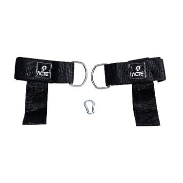 Imagem de Acte, Puxador para Crossover 100kg em Nylon e Aço para Treinamento de Musculação, T202, Preto