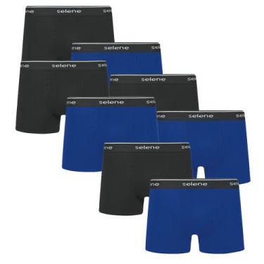 Imagem de 8 Cuecas Boxer Box Selene Em Algodão Cotton, Preto, Royal, P
