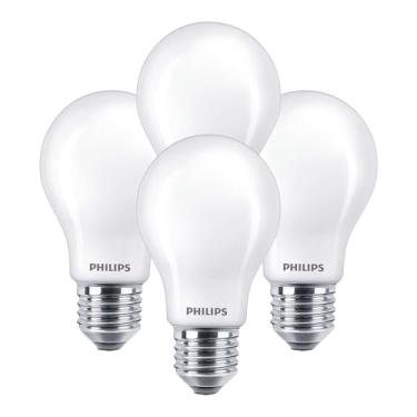 Imagem de PHILIPS Lâmpada LED A19 Fosco Regulável - Tecnologia EyeComfort - 800 Lumen - Branco Suave (2700K) - 8,8W=60W - Base E26 - Ultra Definição Versão Antiga - Interior - Pacote com 4