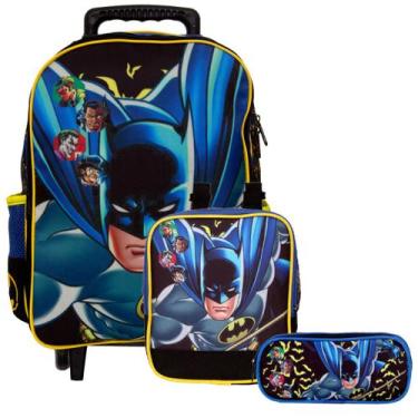 Imagem de Mochila Infantil Rodinha Batman Liga da Justiça Aula Toys 2U